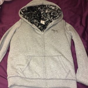 Pink Furry Zip Up Hoodie